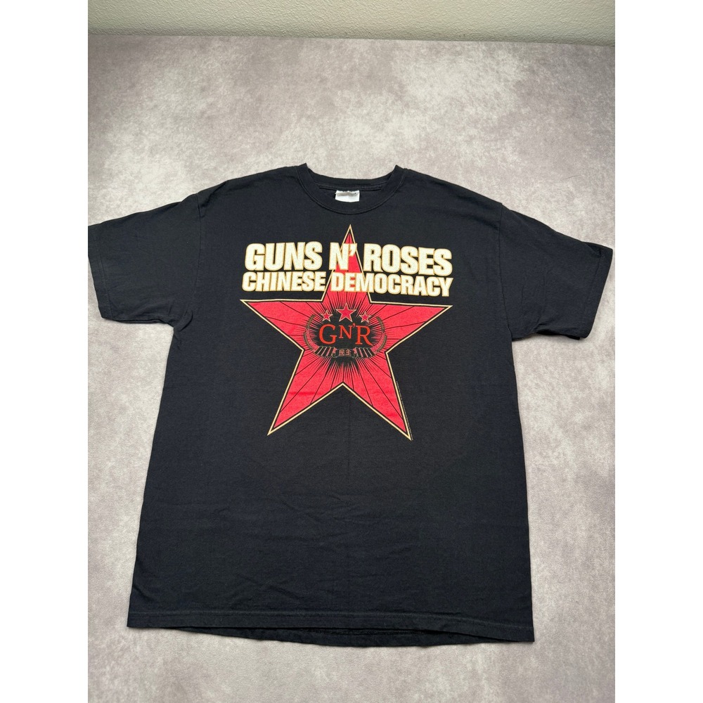 Guns N' Roses Chinese Democracy 2008 Best Buy Promo T-Shirt Black Hanes Mens L